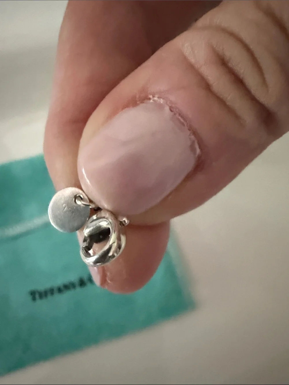Tiffany & Co. Sterling Silver Bead Bracelet with Turquoise Pouch